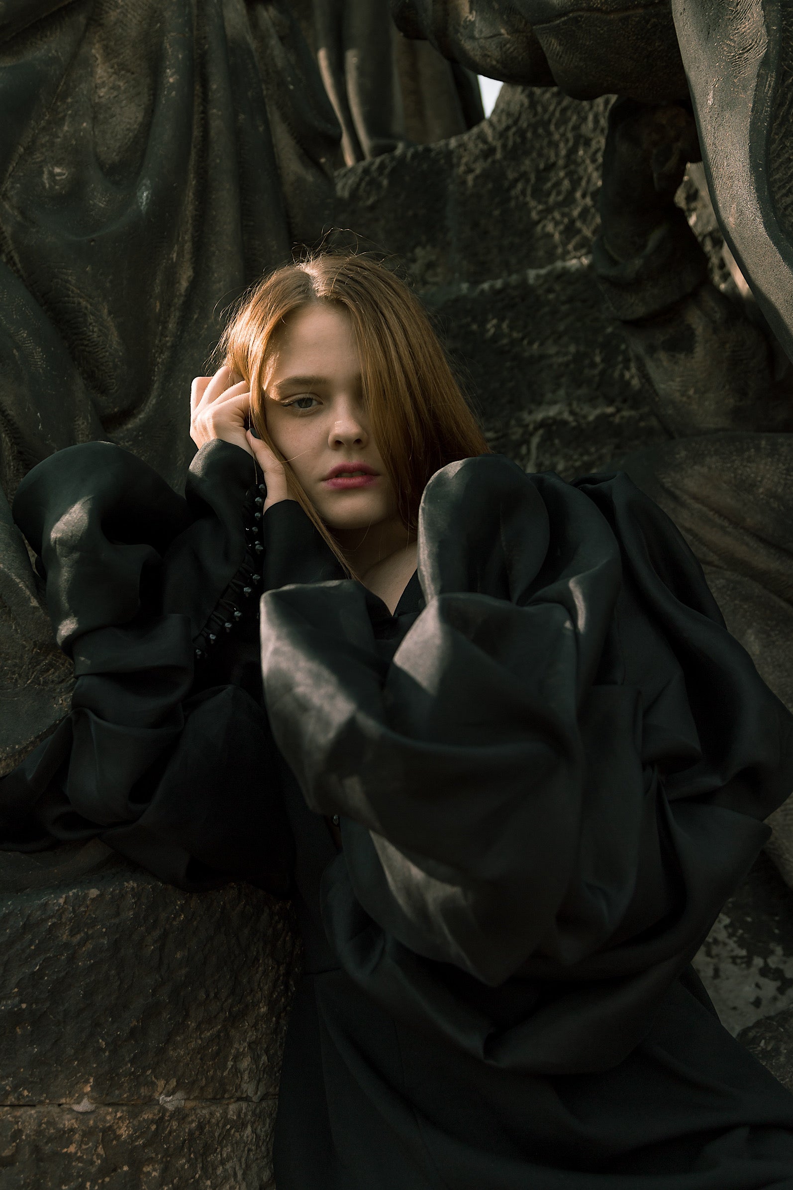 Jumpsuit With Oversized Silk Sleeves