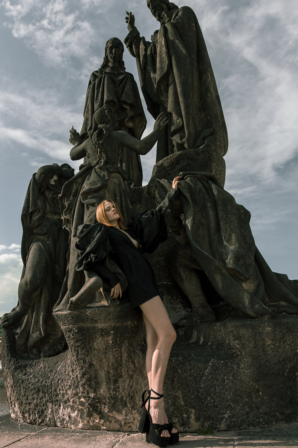 Jumpsuit With Oversized Silk Sleeves