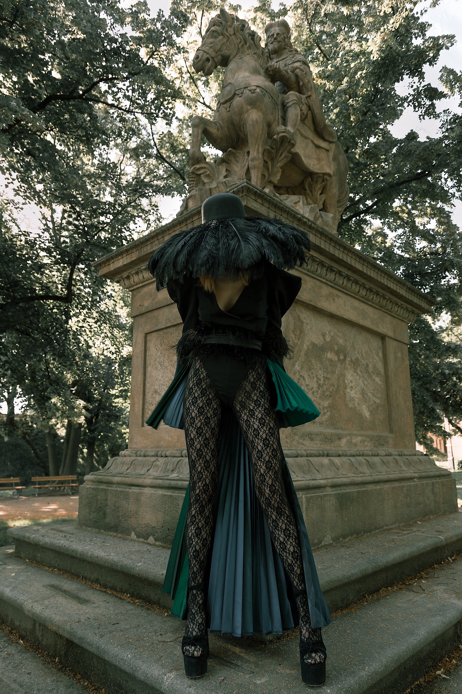 Bodysuit With Pleated Sleeves
