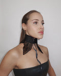 Butterfly Collar – Detachable Black Tulle Embroidered Neckpiece